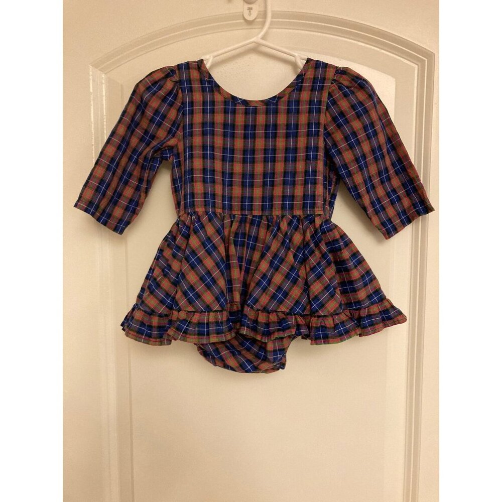 Numi Plaid Long Sleeved Dress W/ Detachable Bloomers 12/18M EUC